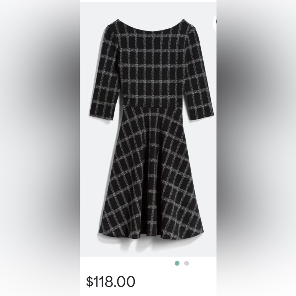 The Seraphina Dress - Black and Gray Checkered knit